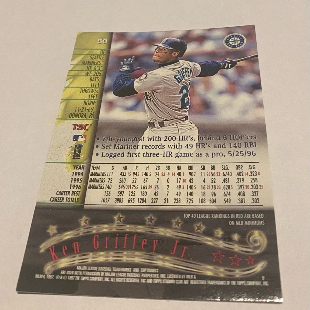 Ken Griffey Jr. Rare! 1997 Topps Stadium Club Matrix Holofoil # 50 Vintage